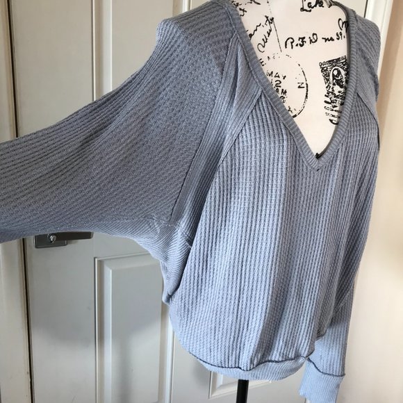 NWT Free People Santa Clara Thermal Top Grey - Picture 4 of 6